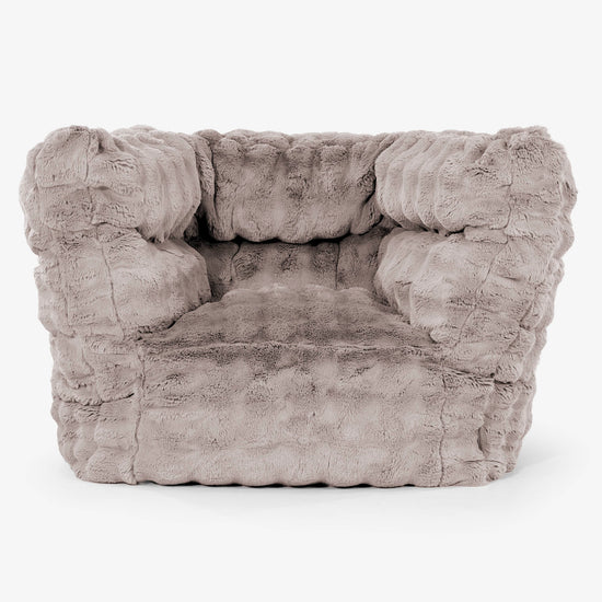 Louis Pouf Fauteuil Design - Fausse Fourrure à Bulles Vison 01