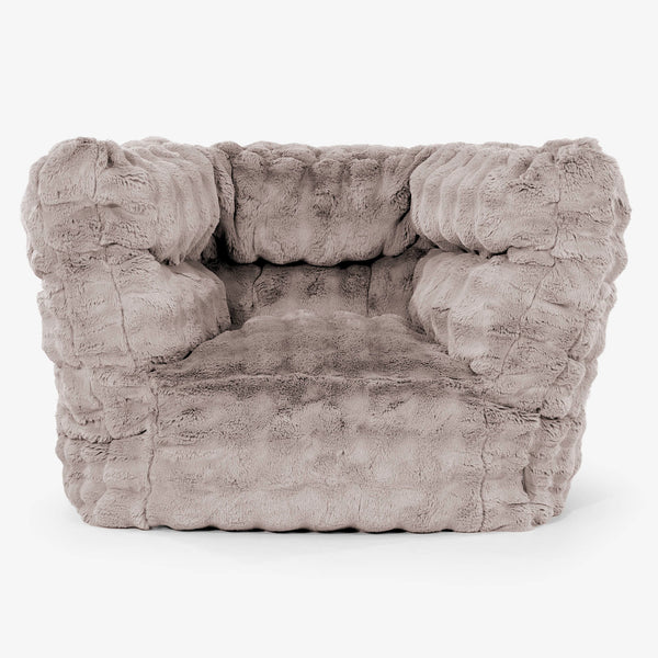 Louis Pouf Fauteuil Design - Fausse Fourrure à Bulles Vison 01