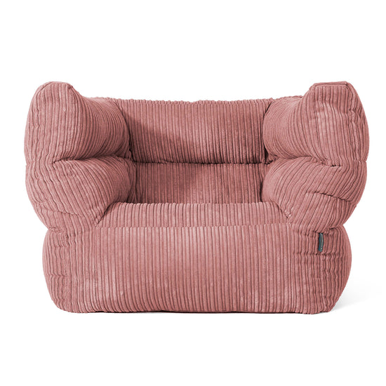 Louis Pouf Fauteuil Design - Côtelé Pêche 01