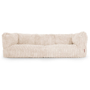 Canapé Pouf Albert 3 places - Velours Côtelé Ultra Pelucheux Crème