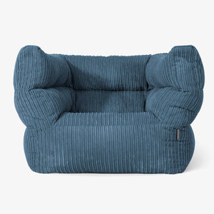Albert Pouf Fauteuil Design 2.0 - Côtelé Bleu Marine