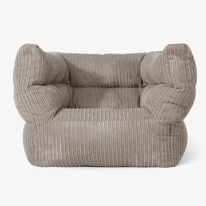 Albert Pouf Fauteuil Design 2.0 - Côtelé Grège