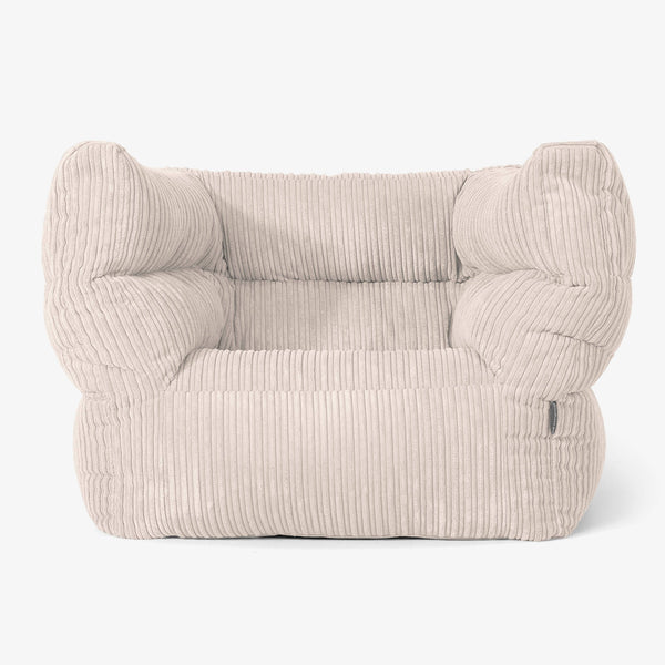 Albert Pouf Fauteuil Design - Côtelé Ivoire 01