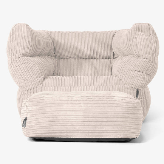 Albert Pouf Fauteuil Design - Côtelé Ivoire 02