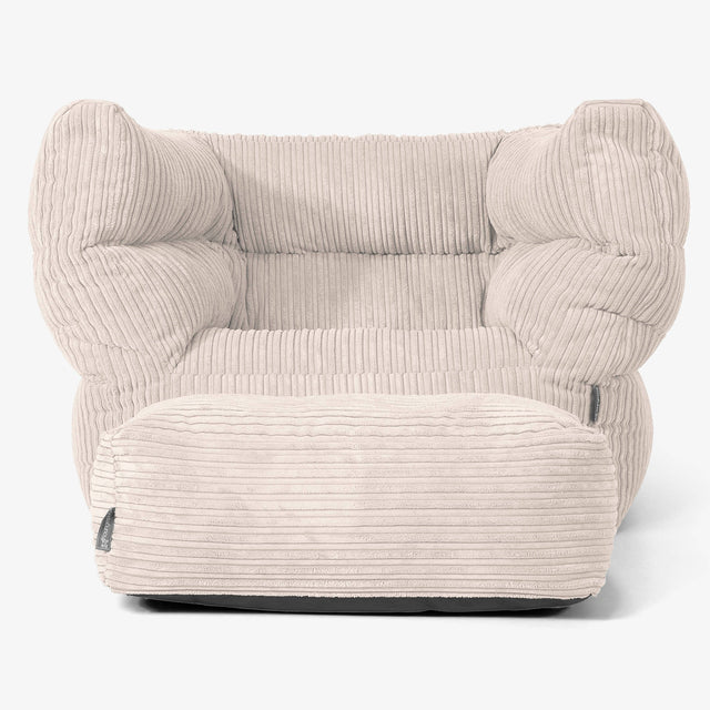 Albert Pouf Fauteuil Design - Côtelé Ivoire 02