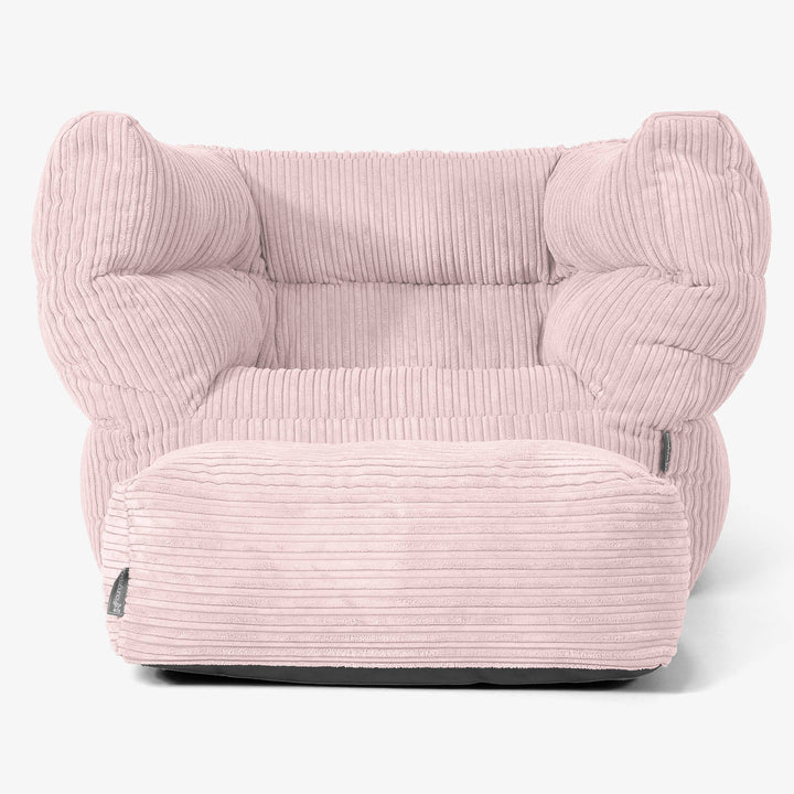 Albert Pouf Fauteuil Design - Côtelé Rose 02