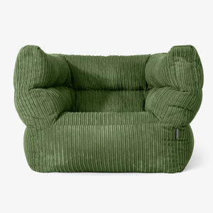 Albert Pouf Fauteuil Design 2.0 - Côtelé Vert Forêt