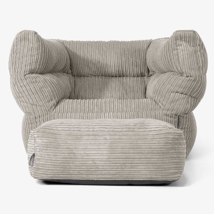 Albert Pouf Fauteuil Design - Côtelé Vison 02