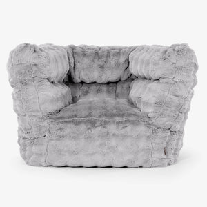 Albert Pouf Fauteuil Design 2.0 - Fausse Fourrure à Bulles Gris
