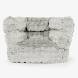 Albert Pouf Fauteuil Design 2.0 - Fausse Fourrure à Bulles Vert Sauge