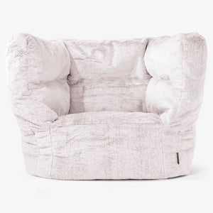 Albert Pouf Fauteuil Design 2.0 - Fausse Fourrure Lapin Rose Pastel