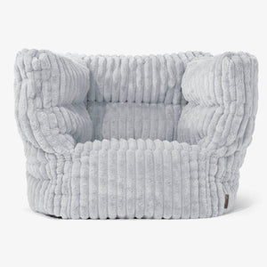 Albert Pouf Fauteuil Design 2.0 - Velours Côtelé Ultra Pelucheux Bleu Dragé