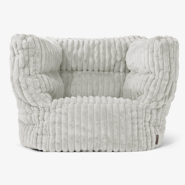 Albert Pouf Fauteuil Design - Velours Côtelé Ultra Pelucheux Vert Sauge 01