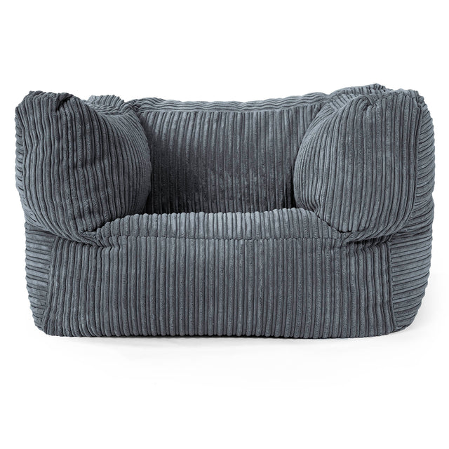 Albert Pouf Fauteuil Design - Côtelé Gris Ardoise 01