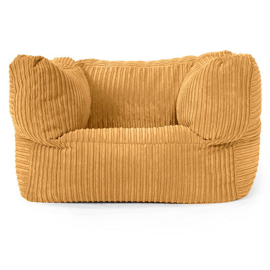 Albert Pouf Fauteuil Design - Côtelé Miel doré 01