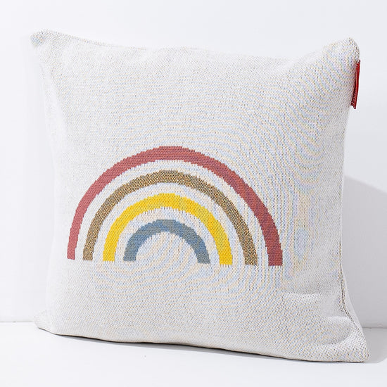 Housse de Coussin 47 x 47cm - Tricoté Arc-en-ciel 02