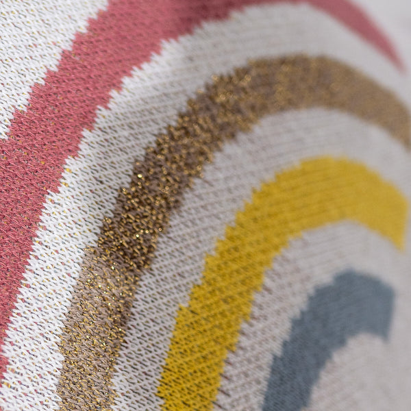 Housse de Coussin 47 x 47cm - Tricoté Arc-en-ciel Fabric Close-up Image
