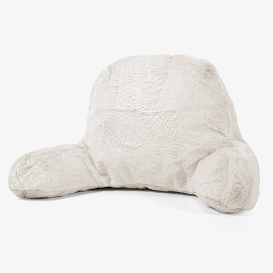 Coussin de Lecture avec Dossier - Fausse Fourrure Lapin Blanc 01