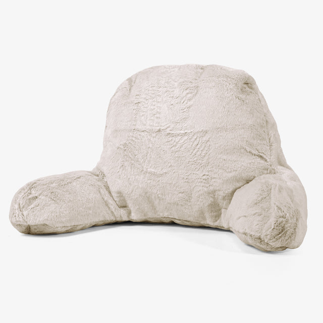 Coussin de Lecture avec Dossier - Fausse Fourrure Lapin Brun Doré 01