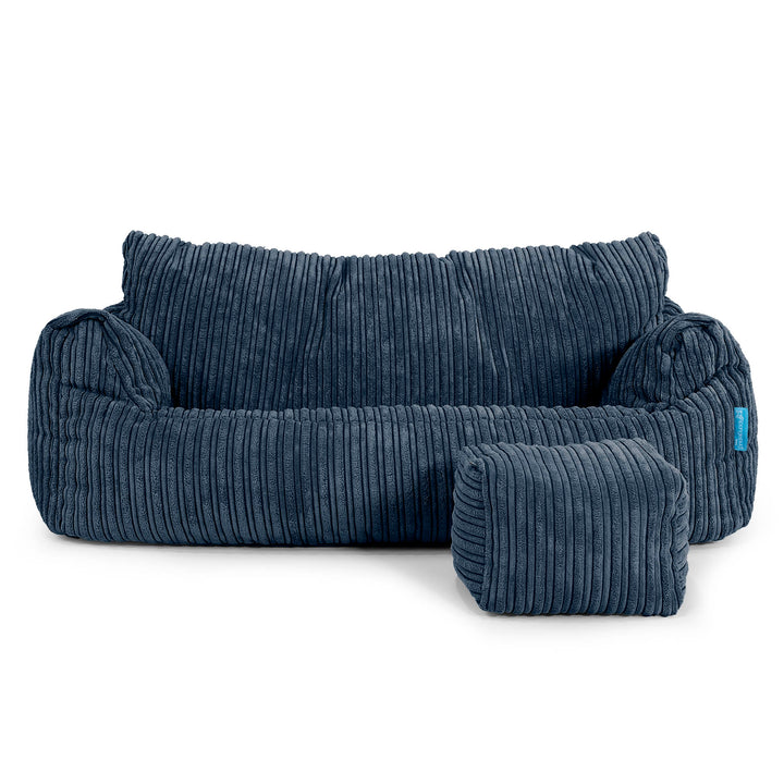 Joséphine Canapé Pouf pour Enfant 1-5 ans - Côtelé Bleu Marine 02