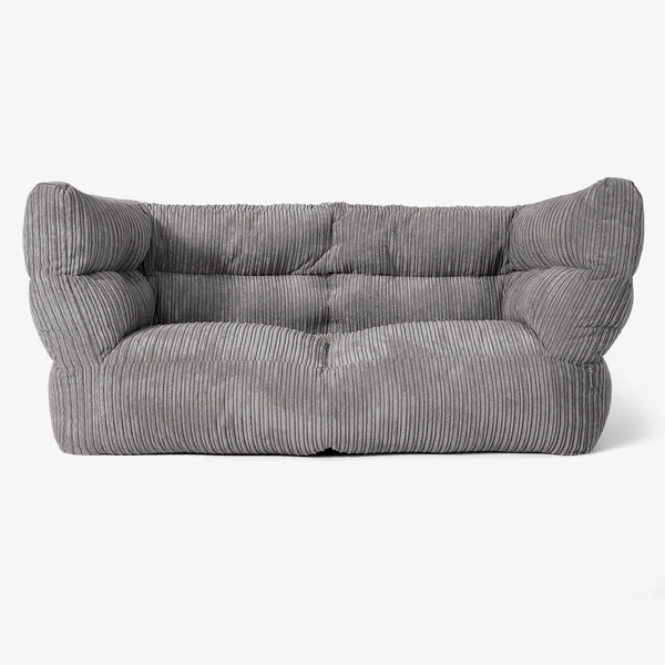 Canapé Pouf Albert 2 places - Côtelé Anthracite 01