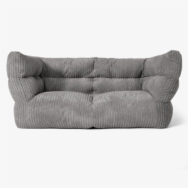 Canapé Pouf Albert 2 places - Côtelé Anthracite 01