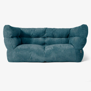 Canapé Pouf Albert 2 places 2.0 - Côtelé Bleu Canard