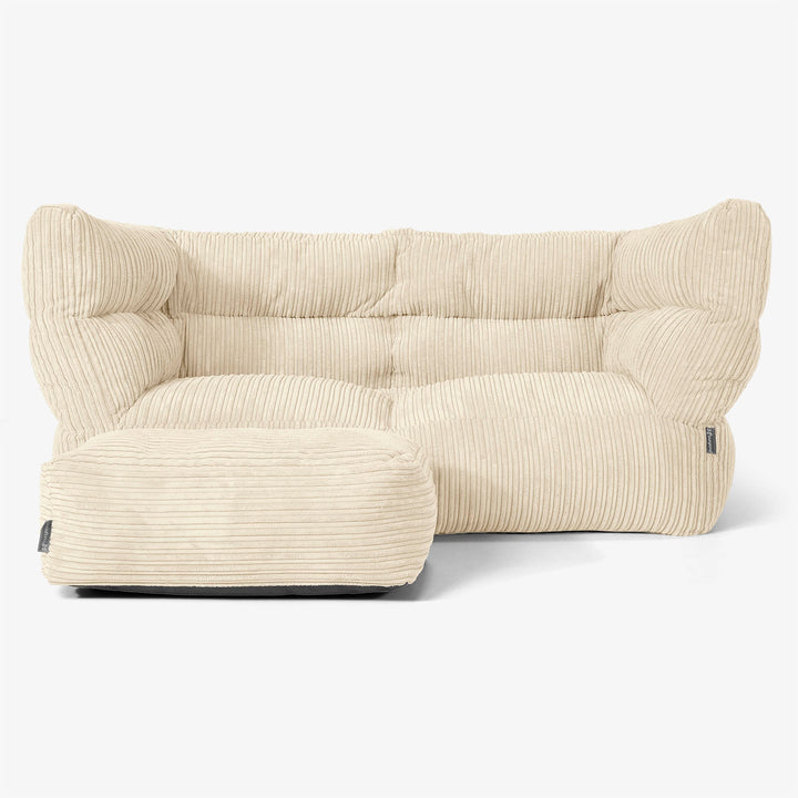 Canapé Pouf Albert 2 places - Côtelé Crème 02