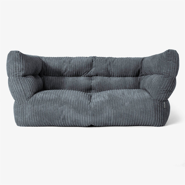 Canapé Pouf Albert 2 places - Côtelé Gris Ardoise 01