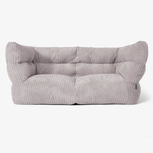Canapé Pouf Albert 2 places 2.0 - Côtelé Gris Argent