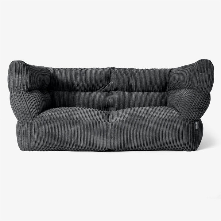 Canapé Pouf Albert 2 places - Côtelé Noir 01