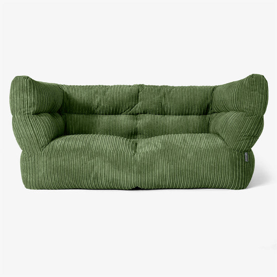 Canapé Pouf Albert 2 places - Côtelé Vert Forêt 01
