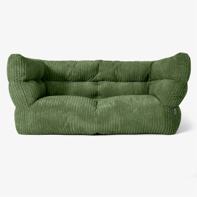 Canapé Pouf Albert 2 places - Côtelé Vert Forêt 01