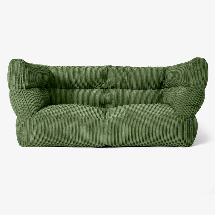Canapé Pouf Albert 2 places - Côtelé Vert Forêt 01