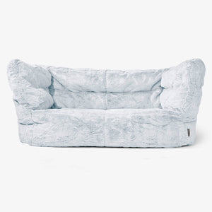 Canapé Pouf Albert 2 places 2.0 - Fausse Fourrure Lapin Bleu Pastel