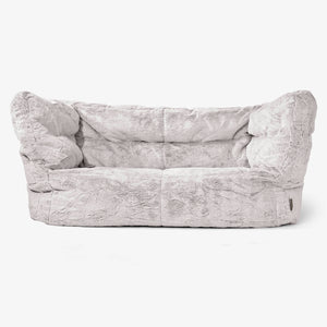 Canapé Pouf Albert 2 places 2.0 - Fausse Fourrure Lapin Gris clair