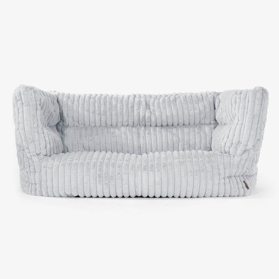 Canapé Pouf Albert 2 places - Velours Côtelé Ultra Pelucheux Bleu Dragé 01