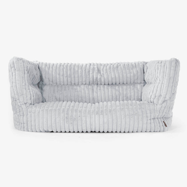 Canapé Pouf Albert 2 places - Velours Côtelé Ultra Pelucheux Bleu Dragé 01