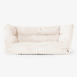 Canapé Pouf Albert 2 places 2.0 - Velours Côtelé Ultra Pelucheux Crème