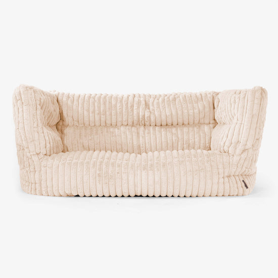 Canapé Pouf Albert 2 places - Velours Côtelé Ultra Pelucheux Pêche 01