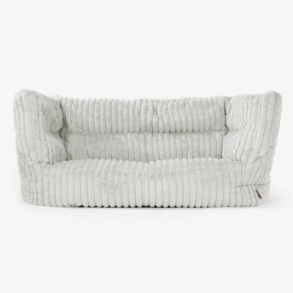 Canapé Pouf Albert 2 places - Velours Côtelé Ultra Pelucheux Vert Sauge 01