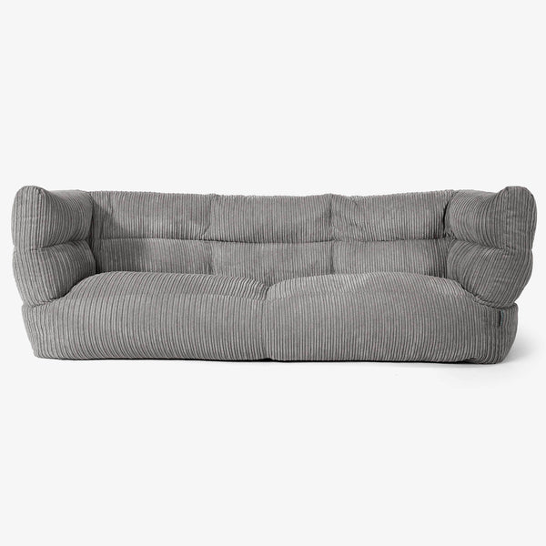 Canapé Pouf Albert 3 places - Côtelé Anthracite 01