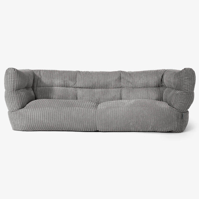 Canapé Pouf Albert 3 places - Côtelé Anthracite 01