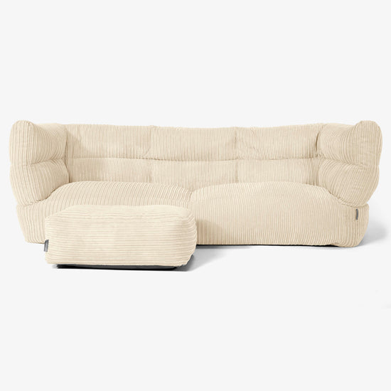 Canapé Pouf Albert 3 places - Côtelé Crème 02