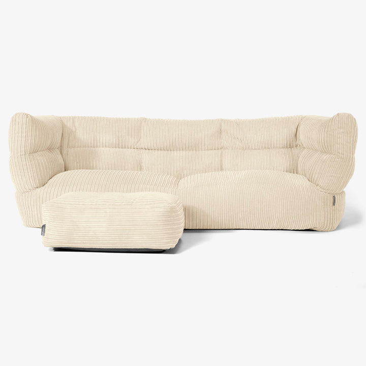 Canapé Pouf Albert 3 places - Côtelé Crème 02