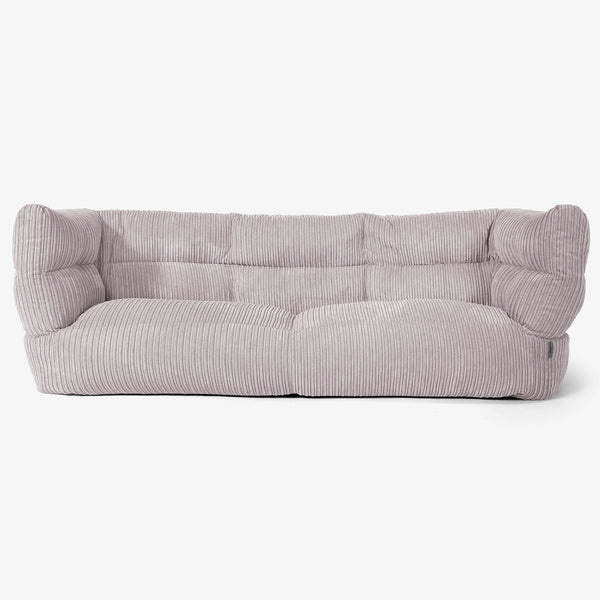 Canapé Pouf Albert 3 places - Côtelé Gris Argent 01