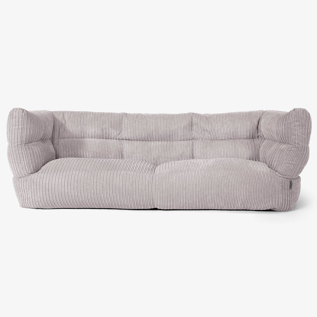 Canapé Pouf Albert 3 places - Côtelé Gris Argent 01