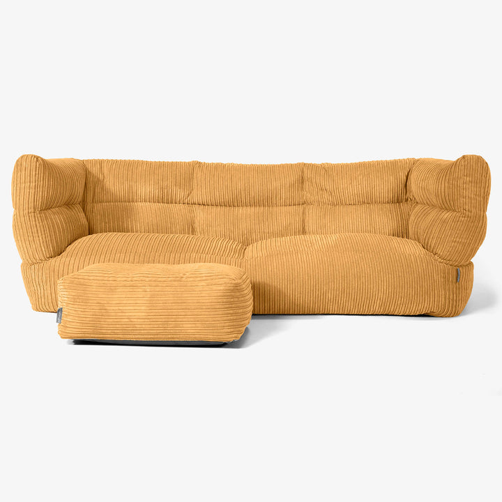 Canapé Pouf Albert 3 places - Côtelé Miel doré 02