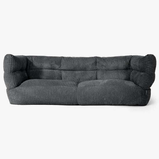 Canapé Pouf Albert 3 places - Côtelé Noir 01