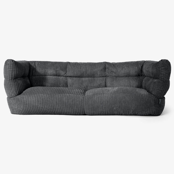 Canapé Pouf Albert 3 places - Côtelé Noir 01